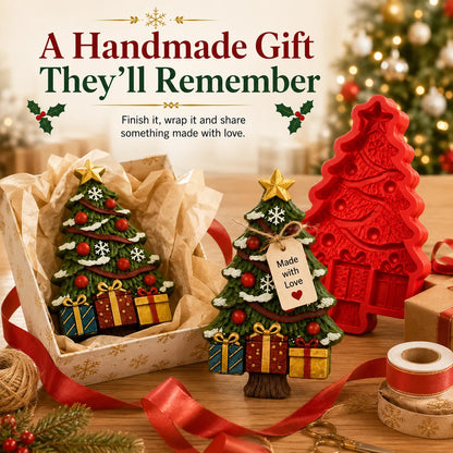 🎄Reusable Christmas Tree DIY Casting Mold | Detailed Dimensional Design with Star, Layered Branches, Ornaments, Snowflakes & Gift Box Accents ✨