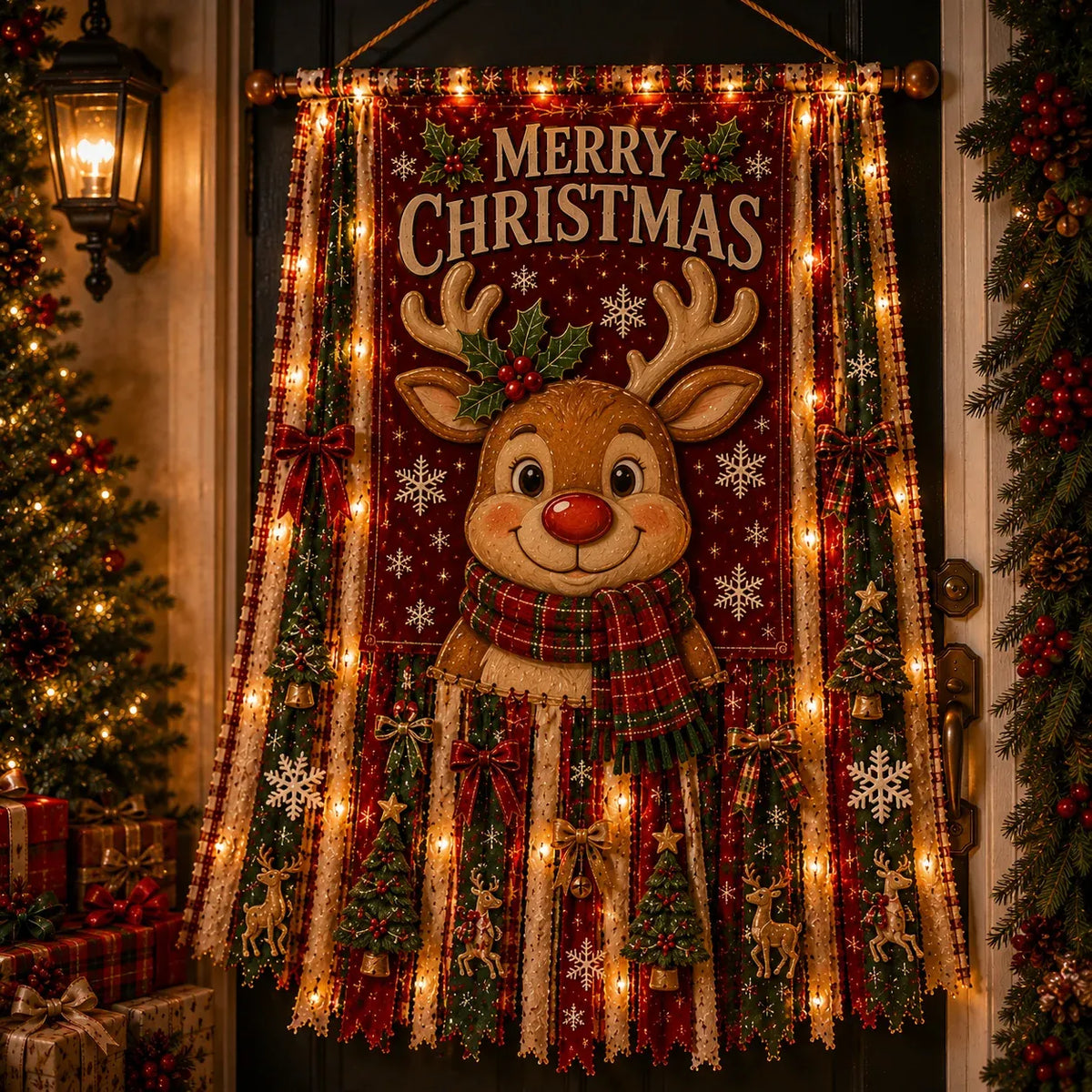 🎄Oversized Lighted Christmas Door Hanging Decor Collection
