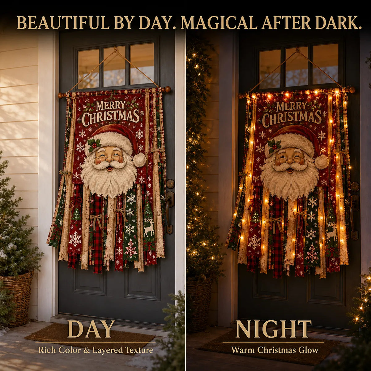 🎄Oversized Lighted Christmas Door Hanging Decor Collection
