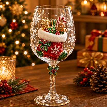 🎁🎅Christmas 3D Wine Glass Collection Gift Box Set