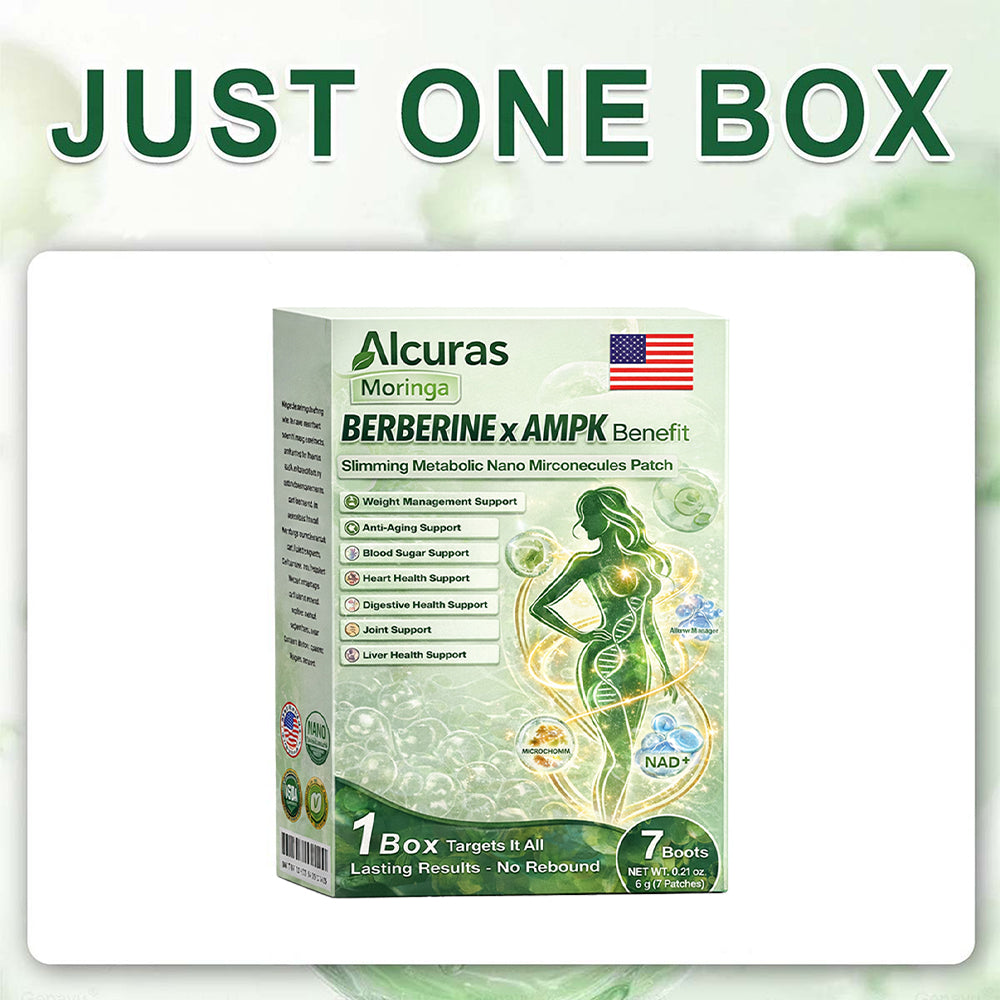 🧬Alcuras™ Moringa × Berberine × AMPK 8-Benefit Slimming & Metabolic Nano Microneedle Patch