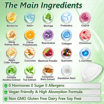 🧬Alcuras™ Moringa × Berberine × AMPK 8-Benefit Slimming & Metabolic Nano Microneedle Patch