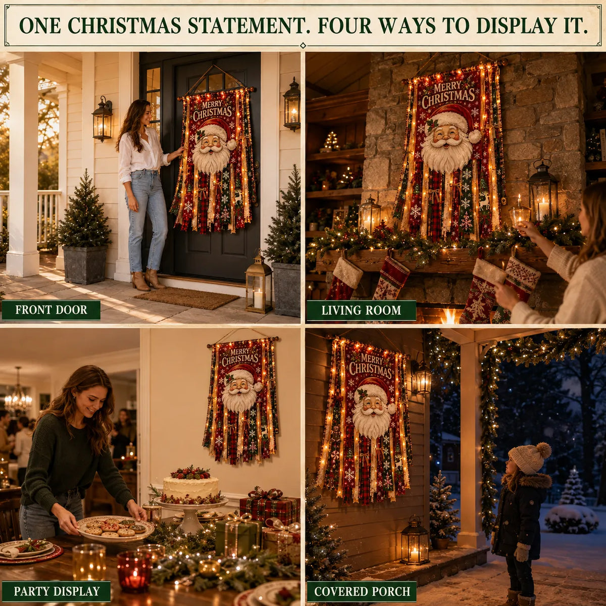 🎄Oversized Lighted Christmas Door Hanging Decor Collection