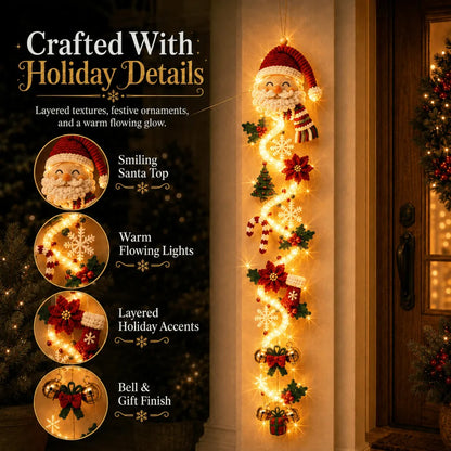 🎄 Glowing Christmas Door Hanger | 6 Festive Lighted Designs with Warm Glow, Dimensional Details & Space-Saving Vertical Décor ✨