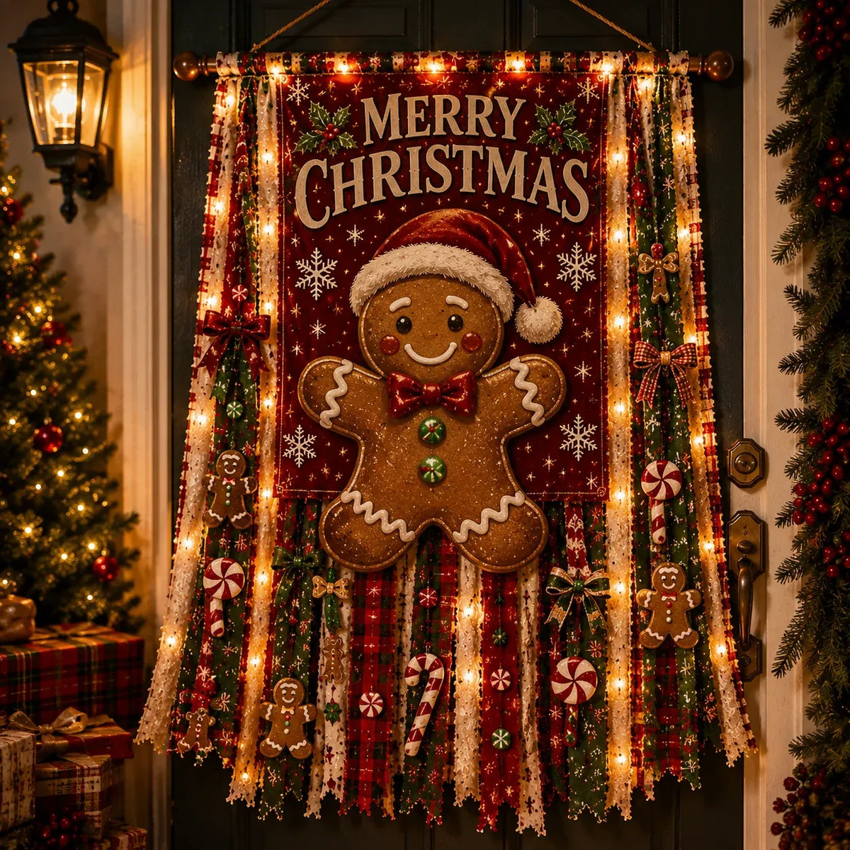 🎄Oversized Lighted Christmas Door Hanging Decor Collection