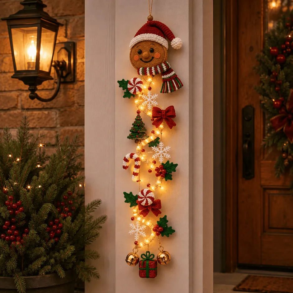 🎄 Glowing Christmas Door Hanger | 6 Festive Lighted Designs with Warm Glow, Dimensional Details & Space-Saving Vertical Décor ✨