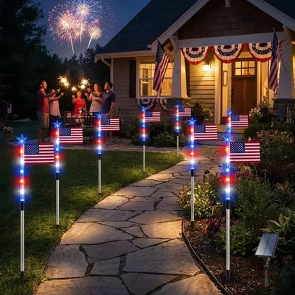 🇺🇸 LAST DAY 49% OFF ✨ 8 Solar American Flag Pathway Lights 🔴⚪🔵 Turn Your Yard Into a 250th Independence Celebration Display