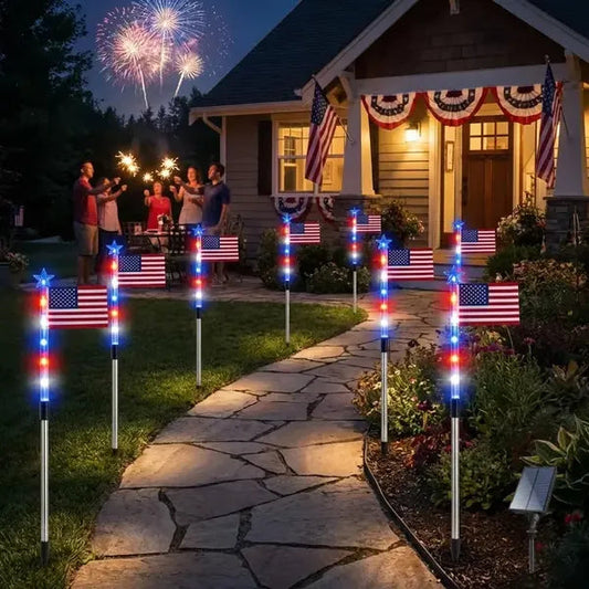 🇺🇸 LAST DAY 49% OFF ✨ 8 Solar American Flag Pathway Lights 🔴⚪🔵 Turn Your Yard Into a 250th Independence Celebration Display