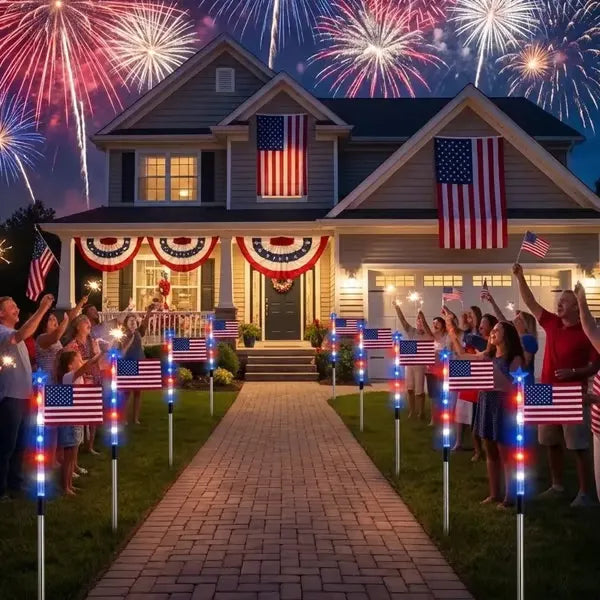 🇺🇸 LAST DAY 49% OFF ✨ 8 Solar American Flag Pathway Lights 🔴⚪🔵 Turn Your Yard Into a 250th Independence Celebration Display