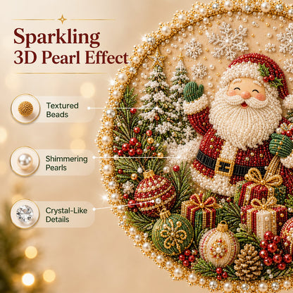 🎄☃️✨ Four Seasons & Holiday Pearl Art Hanging Wreath Kit💎Luxury Flocked Canvas with Scratch-Resistant Non-Fading Pearl Beads DIY Handmade Seasonal Decor 🌸🌻🍂🎄