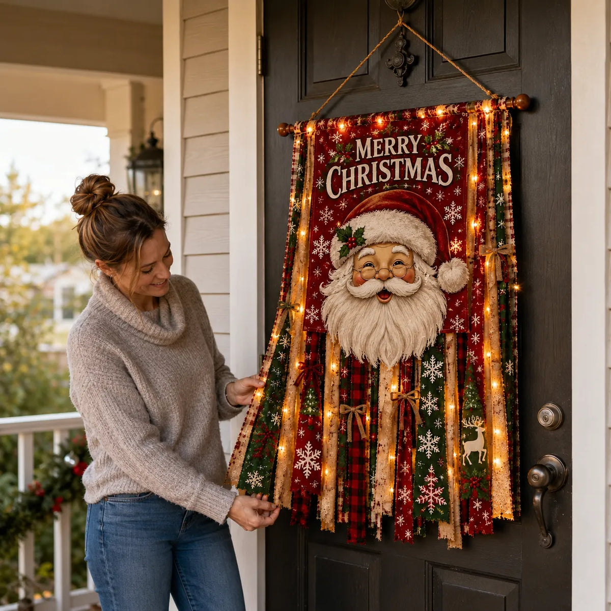 🎄Oversized Lighted Christmas Door Hanging Decor Collection