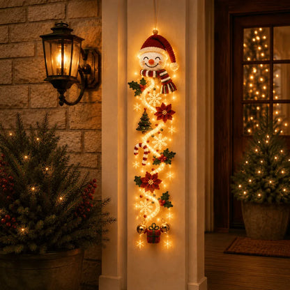 🎄 Glowing Christmas Door Hanger | 6 Festive Lighted Designs with Warm Glow, Dimensional Details & Space-Saving Vertical Décor ✨