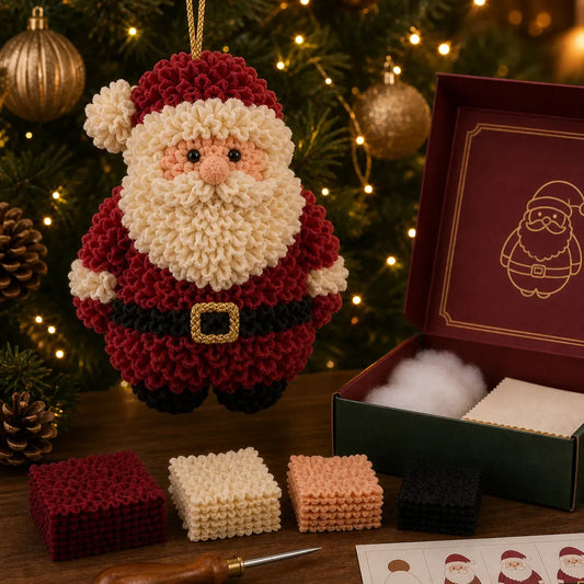🎄Beginner-Friendly 3D Fabric Poke Christmas Ornament DIY Kit Collection | Complete Kit with Pre-Cut Fabrics, Stuffed Felt Base, Poking Tool & Step-by-Step Guide Included 💕
