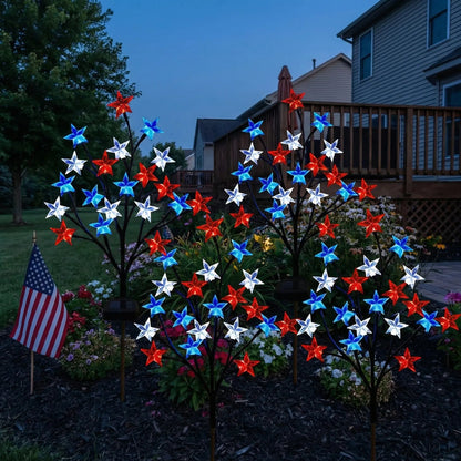 🎉 LAST DAY 49% OFF ⭐ Solar Patriotic Star Lights 🇺🇸 Turn Your Yard Into a Nighttime Celebration