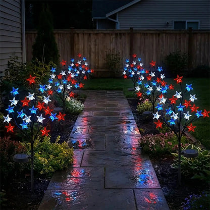 🎉 LAST DAY 49% OFF ⭐ Solar Patriotic Star Lights 🇺🇸 Turn Your Yard Into a Nighttime Celebration