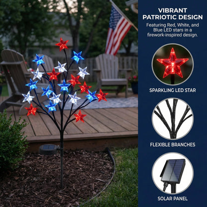 🎉 LAST DAY 49% OFF ⭐ Solar Patriotic Star Lights 🇺🇸 Turn Your Yard Into a Nighttime Celebration