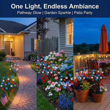🎉 LAST DAY 49% OFF ⭐ Solar Patriotic Star Lights 🇺🇸 Turn Your Yard Into a Nighttime Celebration