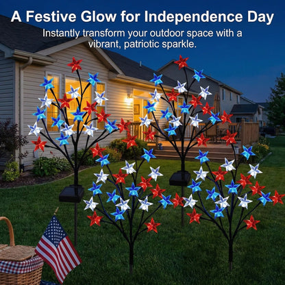 🎉 LAST DAY 49% OFF ⭐ Solar Patriotic Star Lights 🇺🇸 Turn Your Yard Into a Nighttime Celebration