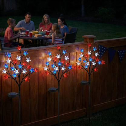 🎉 LAST DAY 49% OFF ⭐ Solar Patriotic Star Lights 🇺🇸 Turn Your Yard Into a Nighttime Celebration
