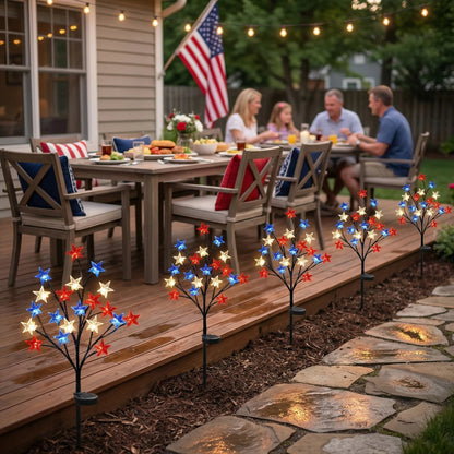 🎉 LAST DAY 49% OFF ⭐ Solar Patriotic Star Lights 🇺🇸 Turn Your Yard Into a Nighttime Celebration