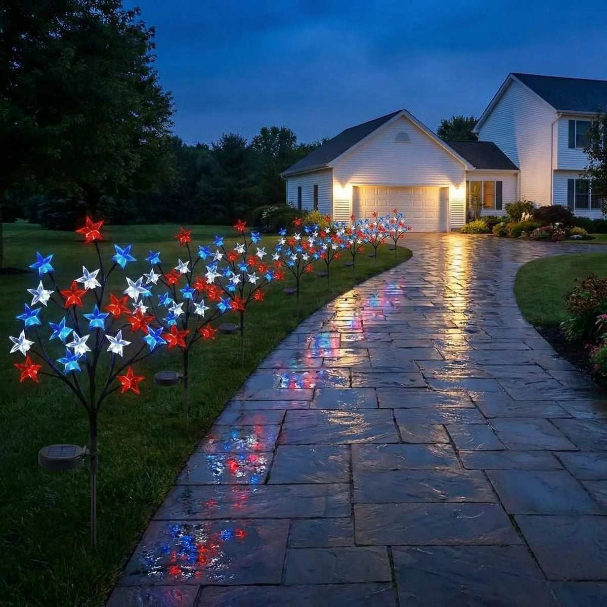 🎉 LAST DAY 49% OFF ⭐ Solar Patriotic Star Lights 🇺🇸 Turn Your Yard Into a Nighttime Celebration