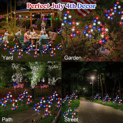 🎉 LAST DAY 49% OFF ⭐ Solar Patriotic Star Lights 🇺🇸 Turn Your Yard Into a Nighttime Celebration