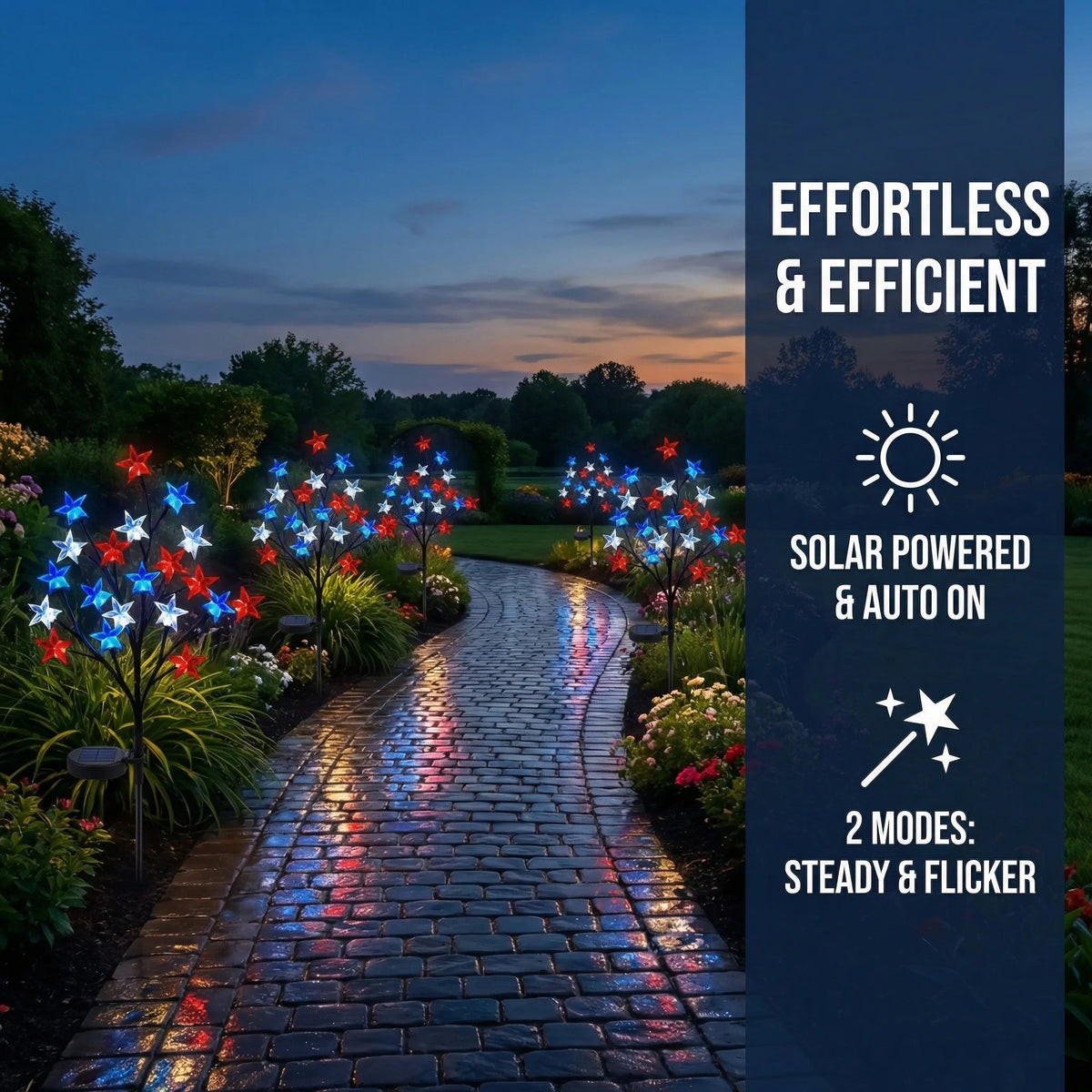 🎉 LAST DAY 49% OFF ⭐ Solar Patriotic Star Lights 🇺🇸 Turn Your Yard Into a Nighttime Celebration