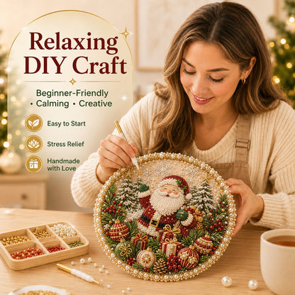 🎄☃️✨ Four Seasons & Holiday Pearl Art Hanging Wreath Kit💎Luxury Flocked Canvas with Scratch-Resistant Non-Fading Pearl Beads DIY Handmade Seasonal Decor 🌸🌻🍂🎄