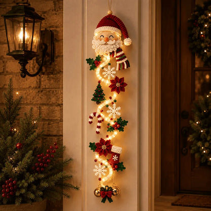 🎄 Glowing Christmas Door Hanger | 6 Festive Lighted Designs with Warm Glow, Dimensional Details & Space-Saving Vertical Décor ✨