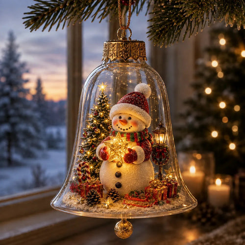 ✨🎄 Illuminated Christmas Story Ornament – Light‐Up Mini Holiday Scene