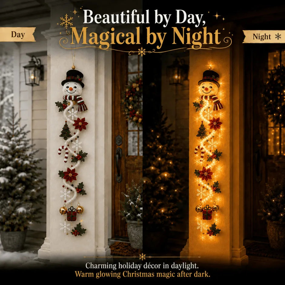 🎄 Glowing Christmas Door Hanger | 6 Festive Lighted Designs with Warm Glow, Dimensional Details & Space-Saving Vertical Décor ✨